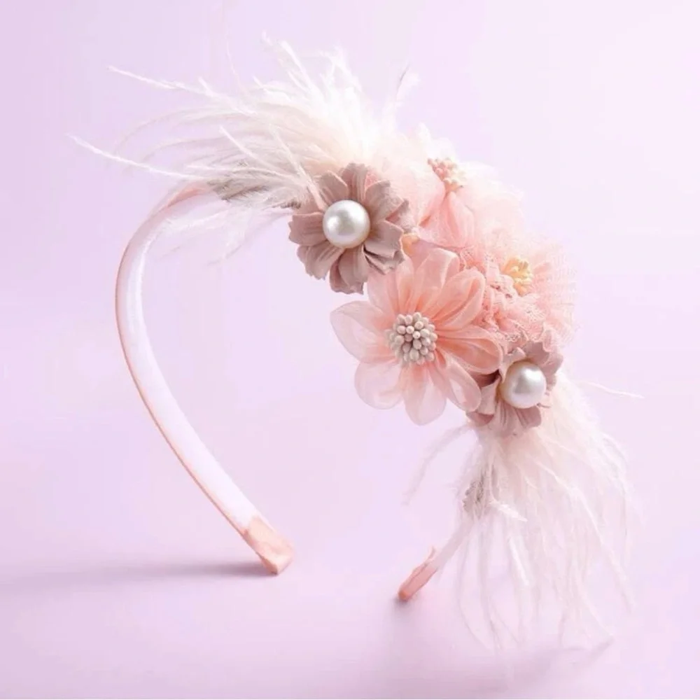 Fabulous Pink Feather Headband: Sparkle & Style for Every Occasion! NWOT Easter